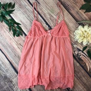 Victoria’s Secret Size Small pink lingerie Tank Top Lace